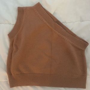 Brown One Shoulder Sweater